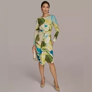Donna Karan | Dresses | Donna Karan Sleeveless Boat Neck Floral Scuba Midi  Sheath Bnwt Floral 8 Inseason | Poshmark